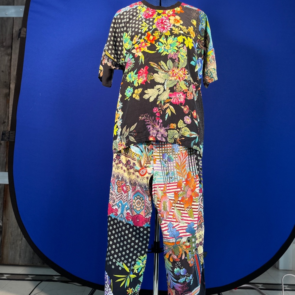 Johnny Was Silk Pajama Set